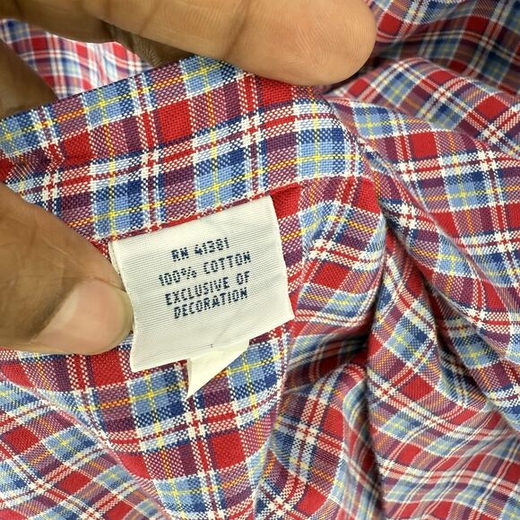 Polo Ralph Lauren Classic Fit Red Plaid Blue Pony Performance Shirt Mens XL - Picture 13 of 16